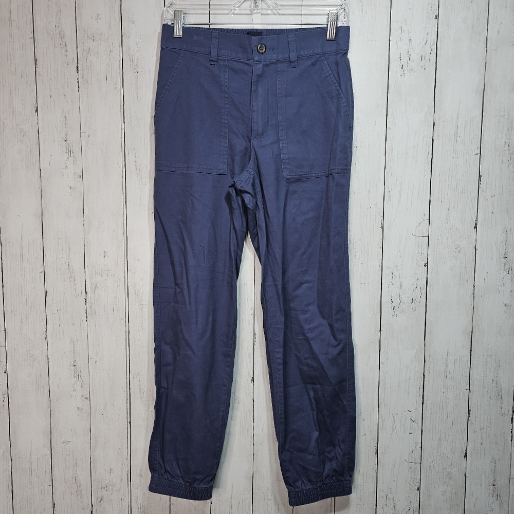 Gap Women's Pants Utility Jogger Blue Cotton Lyocell Soft Ankle Mid Rise Size XS